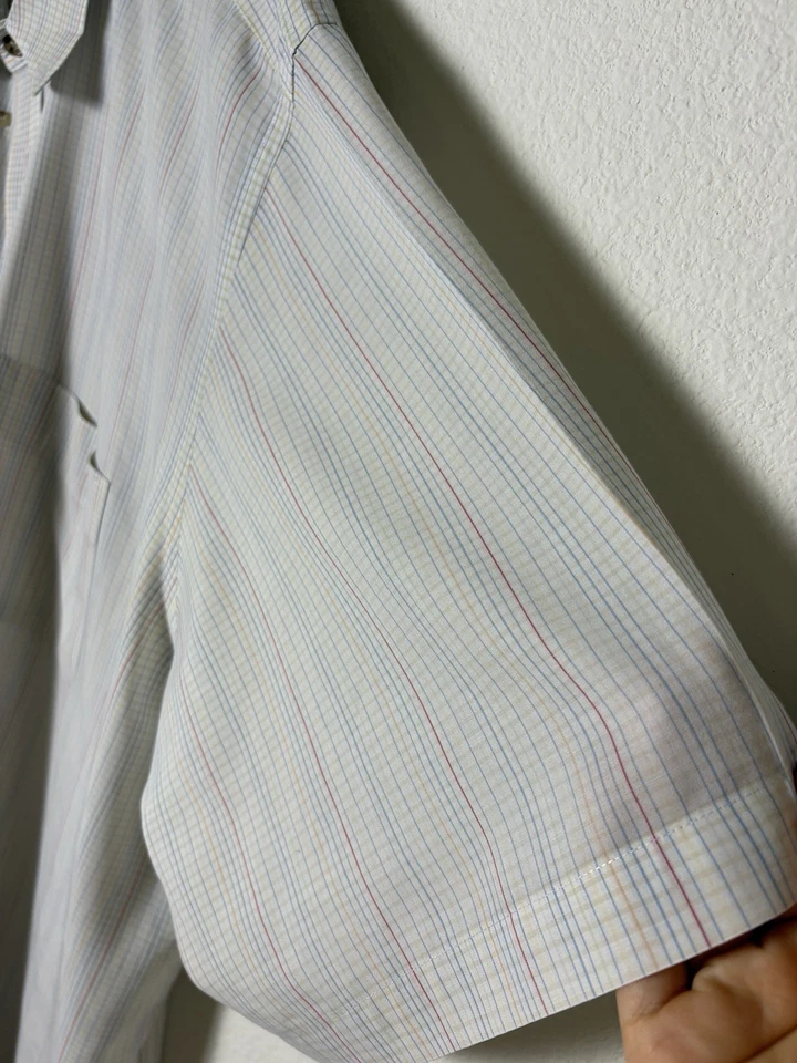 Harbor Bay 4XLT Men's Striped Short Sleeve Button-Up Shirt Cotton Blend - Image 4 of 4