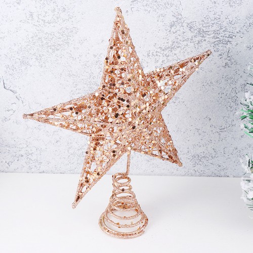  2 Pcs Holiday Tree Topper Ornament Small Toppers Glitter Star Ornaments - Zdjęcie 6 z 12