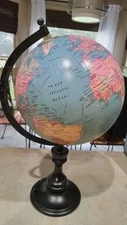 Vintage World Globe Wood Base Stand 15 Inches Tall Vatican Homes 