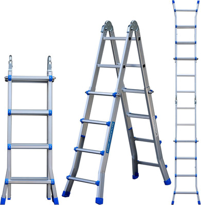 14 FT A Frame Telescoping Ladder Multi Position Folding Aluminum Ladder 330 LBS