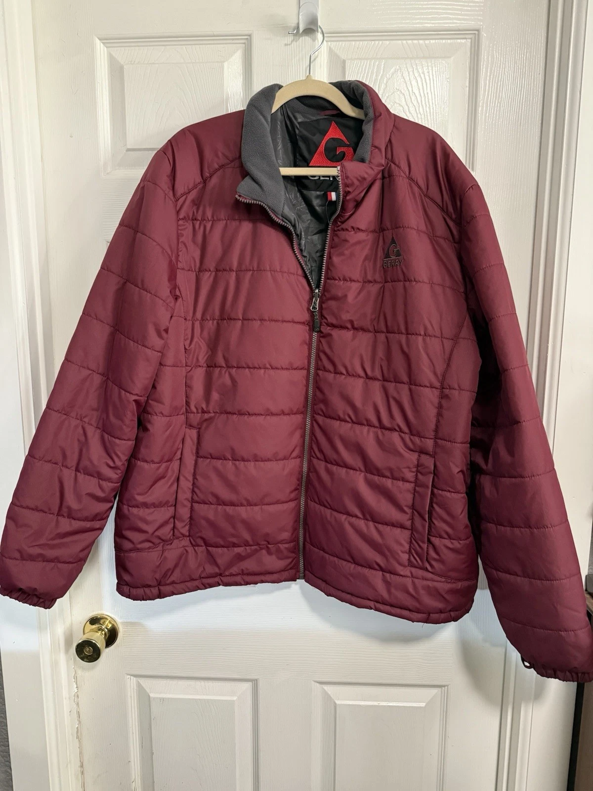 Gerry Men's Mid Weight Snow Ski Winter PUFFER JACKET SZ. XXL Burgundy
