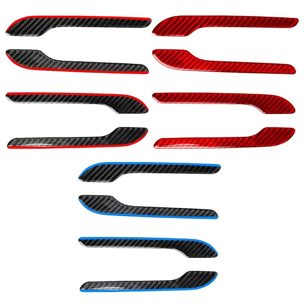 Matte Carbon Fiber Car Door Handle Cover Trim for Tesla Model 3 Y 201721