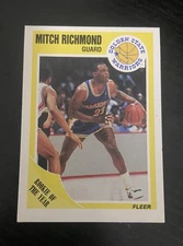 1989-90 Fleer - Mitch Richmond #56 (RC) Golden State Warriors