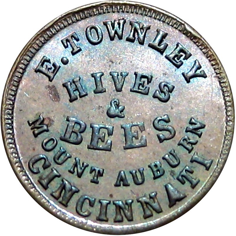 1863 Cincinnati Ohio Civil War Token E Townley Hives & Bees R6