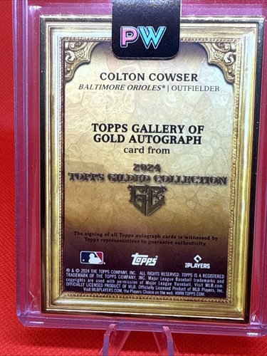 2024 Topps Chrome Gilded Colton Cowser Gallery of Gold Framed Auto /50 Baltimore - Picture 4 of 6