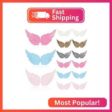 Kisangel 12Pcs Small Angel Wings Decorations for DIY Crafts Fabric Wings for Cos