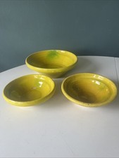 Antique Yellow Spanish Lebrillo Bowls Andalusia