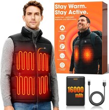 Heated Vest for Men, 16000mAh 7.4V Battery Pack Included, Rechargeable Heated Ve
