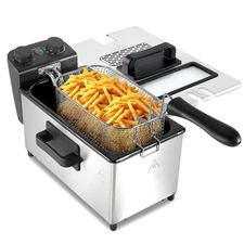 3L Deep Fryer with Basket, 1700W Electric Deep Fryer Time & Temperature Control