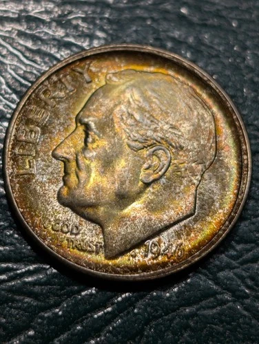 1946-S Roosevelt Dime Gem BU Awesome Toned Gem