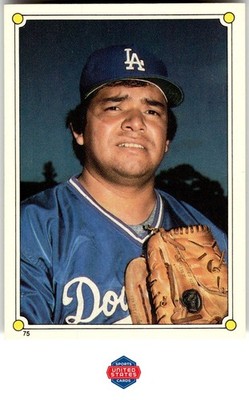 1987 Topps Stickers Hard Back Test Issue #75 Fernando Valenzuela
