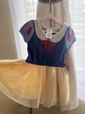 Disney Princess Snow White Tutu Dress 2T Girls Blue Yellow Bow Puff Sleeve
