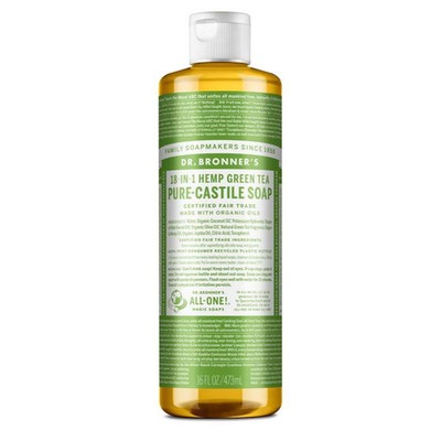 Dr Bronner's - Green Tea Pure Castile Soap 473ml Hemp Store Organic Cleaning ...