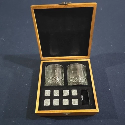 EM Collection Whiskey Stone Gift Set W/8 Granite Whiskey Glasses