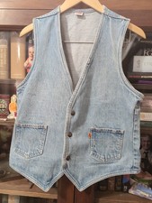 Vintage Levi Levi's Jean Vest Orange Tab Medium