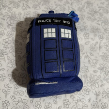 Doctor Who TARDIS Police Box Mini Plush Clip-On Keychain Blue Black White