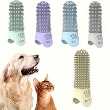 Soft Silicone Dog Finger Toothbrush 360  Pet Tooth Cleaning Brush