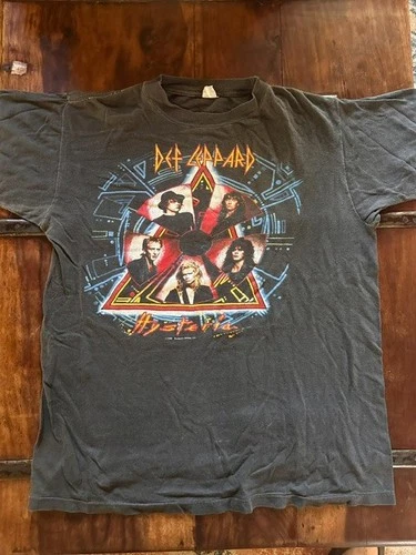 Def Leppard Hysteria Tour T Shirt Original Conc 1980s vintage concert t-shirt, vintage, single stitch, B+ condition