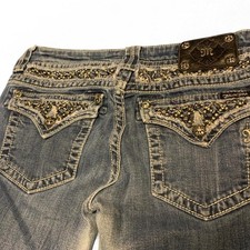 Miss Me blue skinny jeans rhimestones