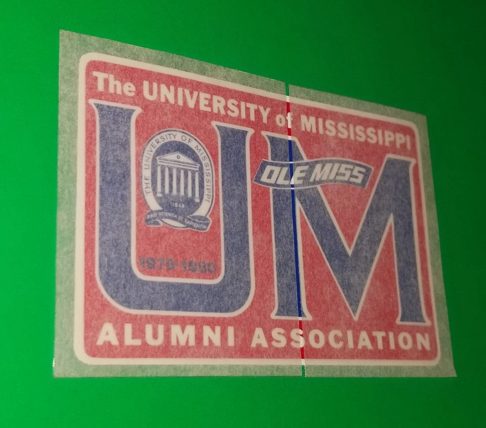 UNIVERSITY OF MISSISSIPPI OLE MISS REBELS FOOTBALL VTG 1970S DECAL STICKER RARE - Image 2 of 4
