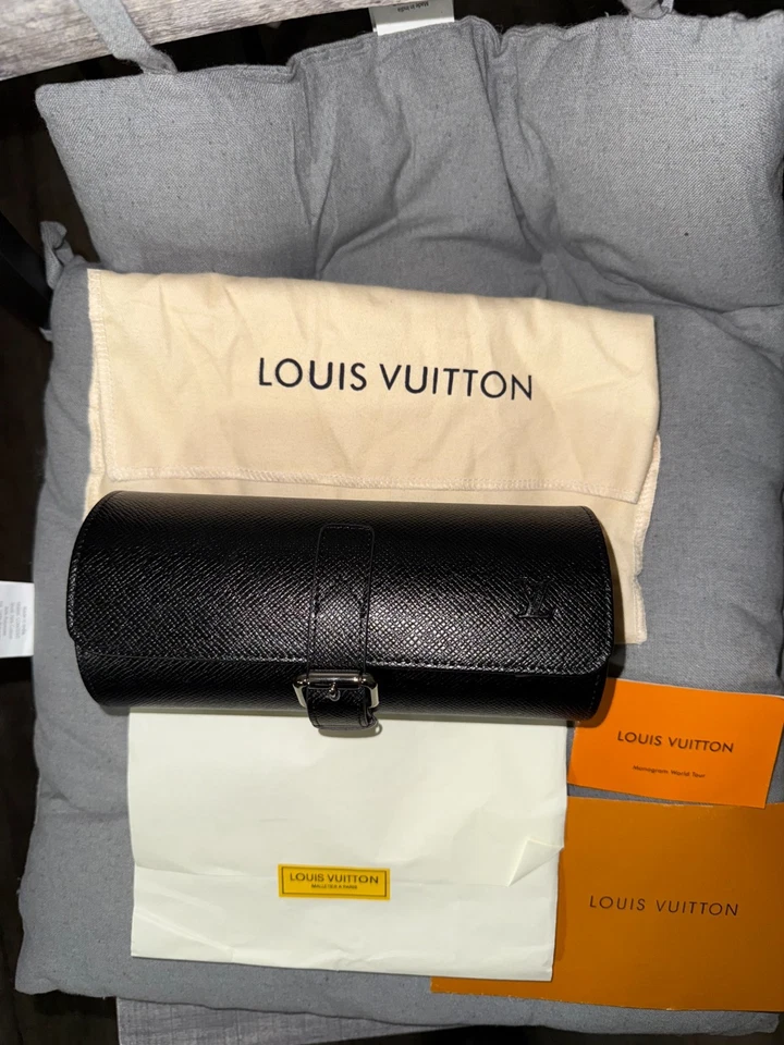Louis Vuitton Rare black 3 Watch Case - Image 2 of 4
