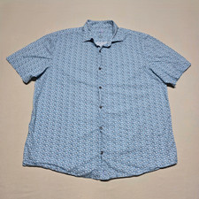 Johnnie O Featherweight Button Up Shirt Men Size XL Blue Floral Print Reg Fit