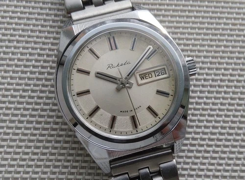 Vintage RAKETA Soviet USSR Wristwatch from 1980s, rolex model