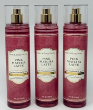 3 BATH BODY WORKS PINK MATCHA LATTE FINE FRAGRANCE MIST BODY HAIR SPRAY 8 OZ