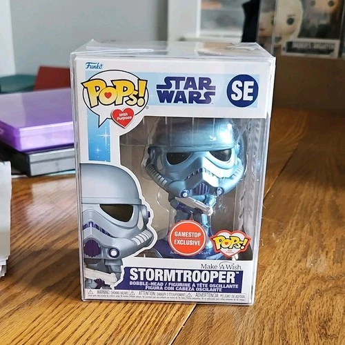 Funko Star Wars Stormtrooper SE Make-A-Wish GameStop Exclusive Pop! w/protector