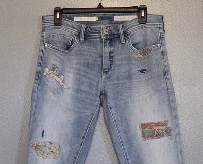 Pilcro and the Letterpress Slim Boyfriend Patchwork Jeans Size 27