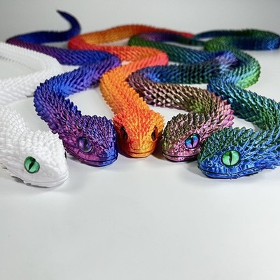 60cm 3d Printed Snake Movable Joint Simulation  Figures Newyear Decoration Big