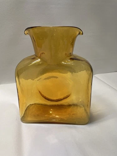 Blenko Art Glass 384 Amethyst Double Spout Water Bottle Carafe Pitcher 8"