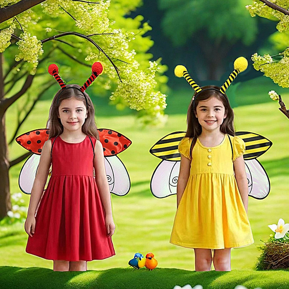 Disfraces de Halloween para niñas Ladybug Wings para escenario Ladybug alas de abeja caritativas Foto 4 de 4