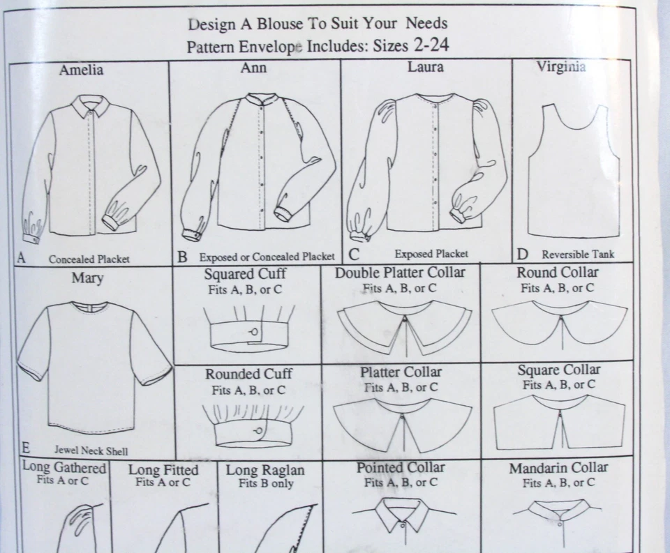 Heirloom French Sewing Pattern for Women Martha Pullen Design A Blouse Szs 2-24 - Image 4 of 4