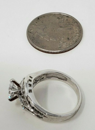 Ring Kostüm Mode formell silberfarben Gr. 7 Strass Krappen Kanalfassung - Bild 11 von 11