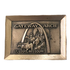 Unisex Gateway Arch St. Louis Missouri Belt Buckle Silver Tone Square Vintage