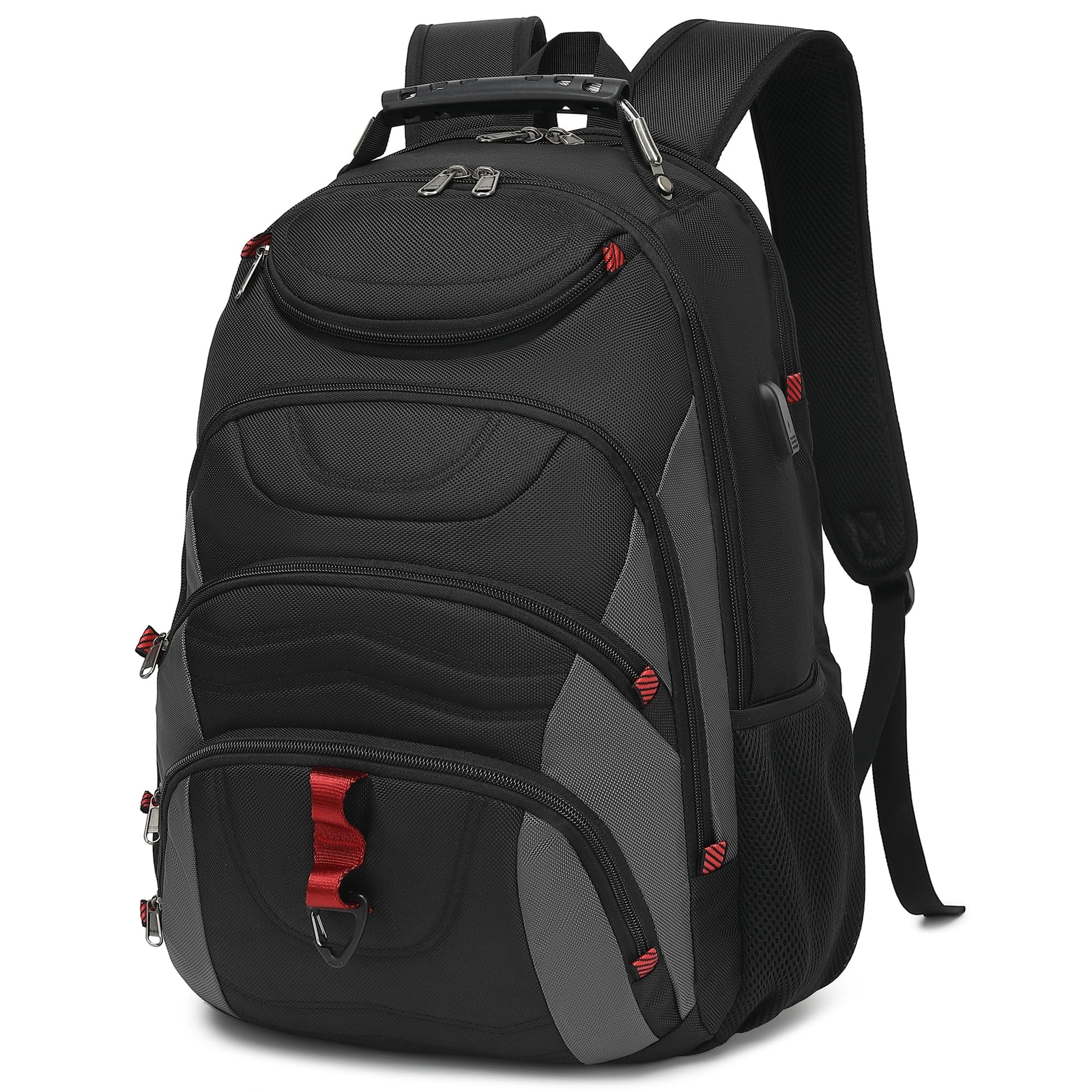 17.3 Inch Black Dark Grey Laptop Backpack for Men College Bookbag-image