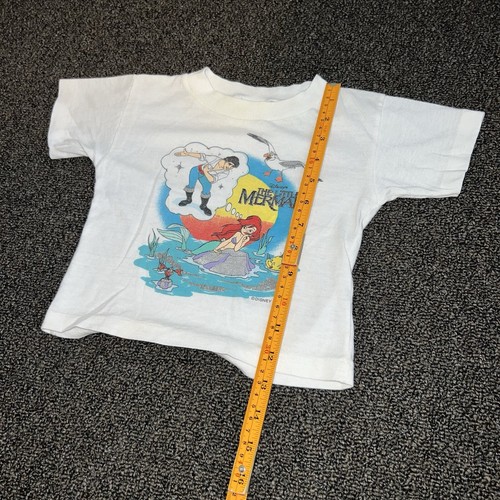 RARE VTG THE LITTLE MERMAID ORIGINAL KIDS SHIRT DISNEY MOVIE 12x12.5 - 第 5/6 張圖片