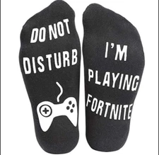 Men Women Socks DO NOT DISTURB I'M GAMING Letter Soft Cotton Funny Sport Socks