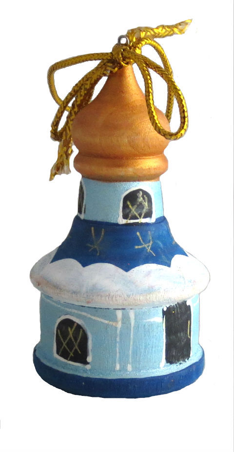 Boule De Noël En Bois Peint Rouge, Fait Main Par Solntseva, Déco Russe Authentique