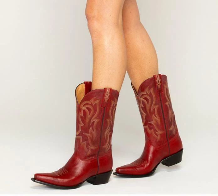 Mujeres Botas de media pantorrilla Zapatos de motor Vaquero Tacón grueso Punta puntiaguda Informales Pull On N Foto 3 de 4