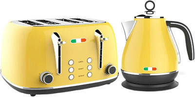 Swan Retro Orange Orange Kettle And Toaster Set Swan Mustard