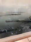 Watercolor Chinese Fishing Shed in a Lake, Signed & Marked 1987 HK Ship Unframed — photo 7