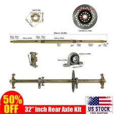 32" Go Kart Rear Live Axle Kit Brake Assembly for 7" 8" Wheels Buggy Drift Carts