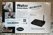 2 Pack Wuloo Intercoms Wireless Home 1 Mi Range 10 Ch 3 Code WL666 NIB