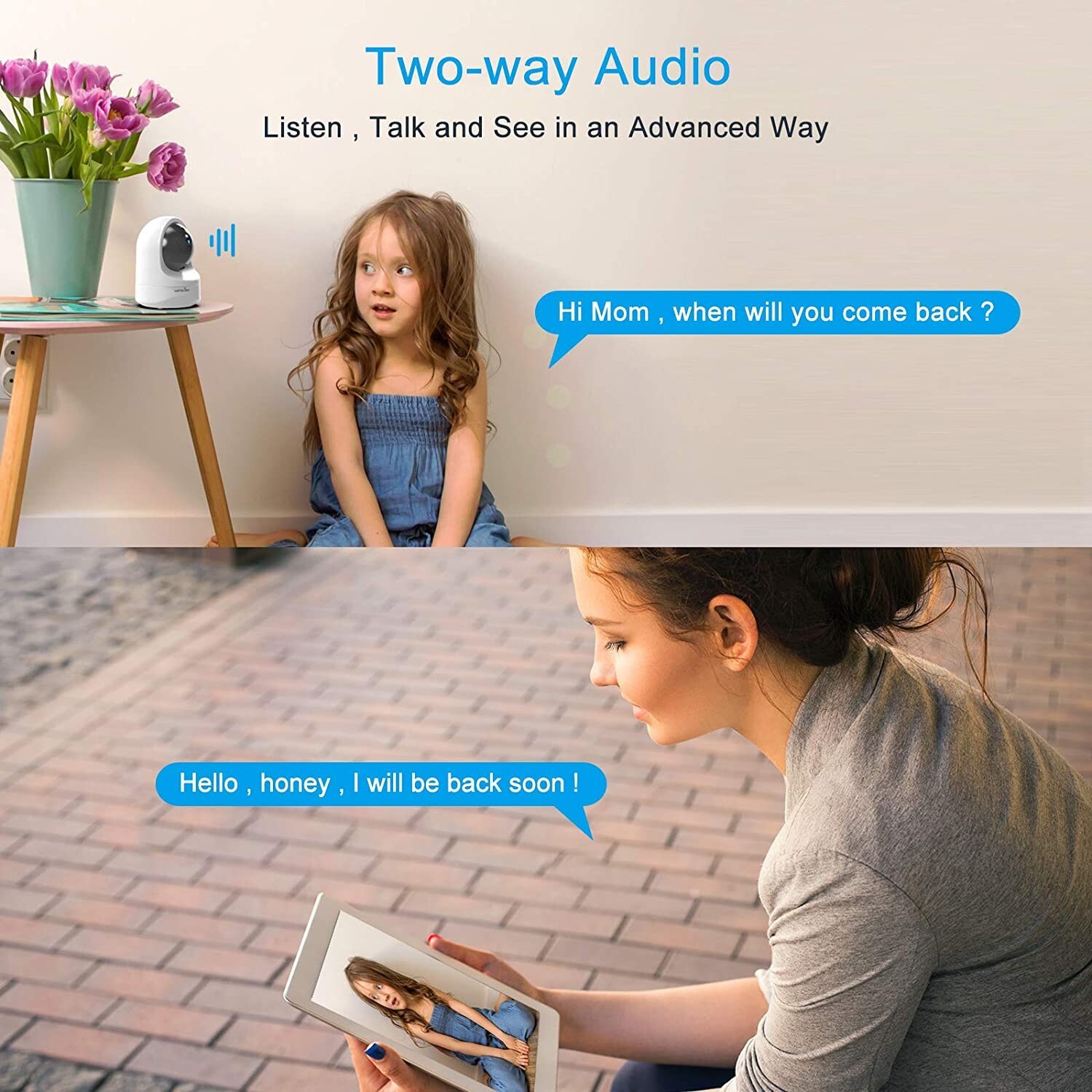 (Q6) wansview Baby Monitor Camera, 1080PHD Wireless Security Camera for Home