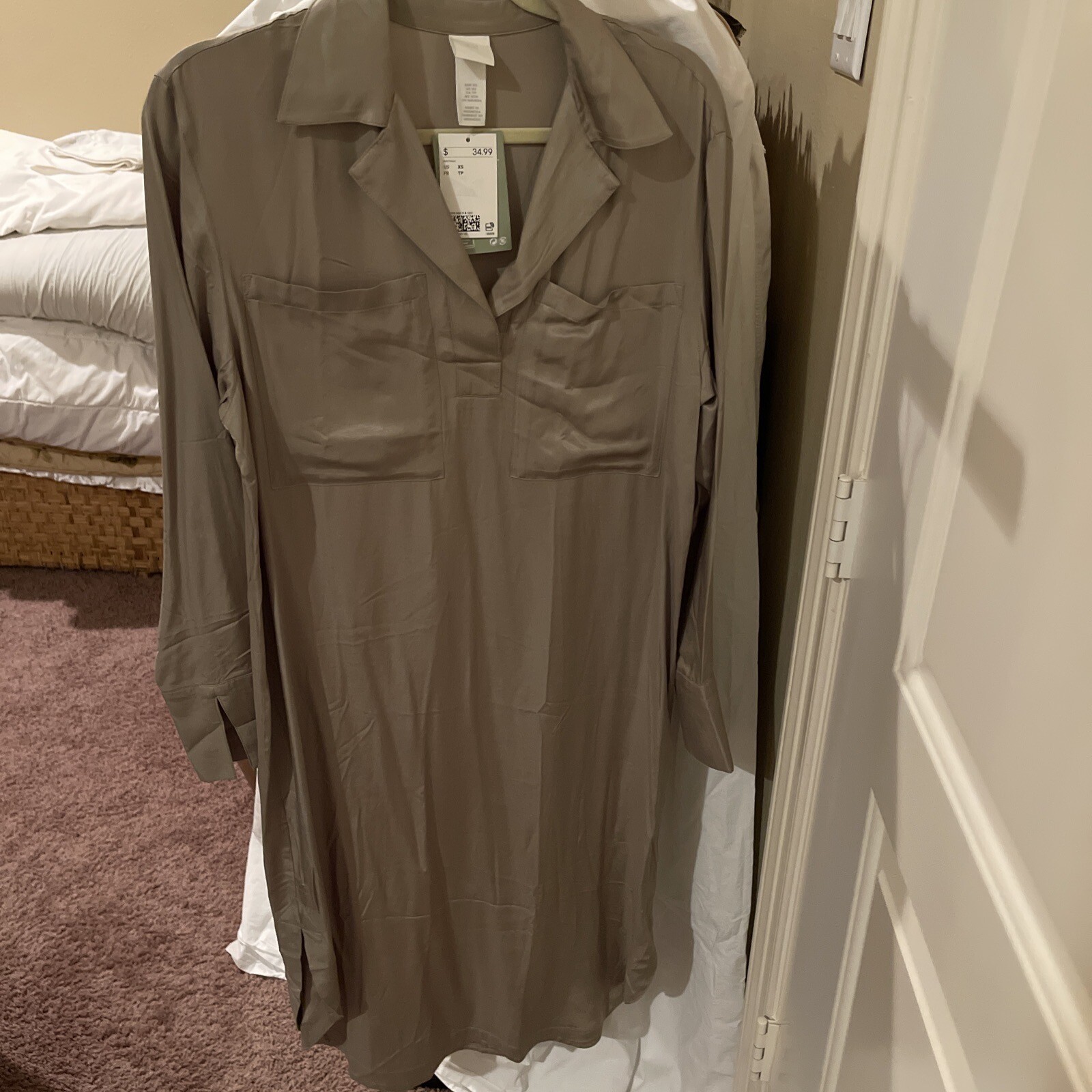 H&M Long Sleeve Sage Green Dress eBay