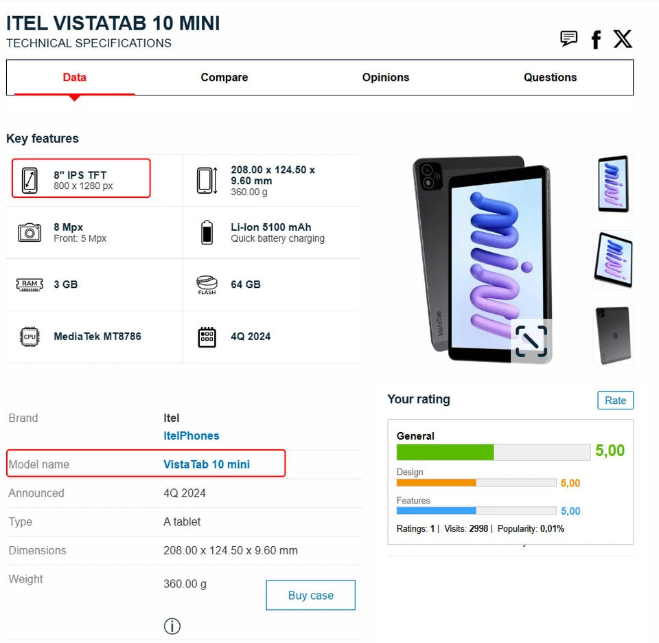 Kids Case For Vista Tab 10 mini 8.0 in Shockproof Hard Bumper Cover Stand Rugged - Image 3 of 4