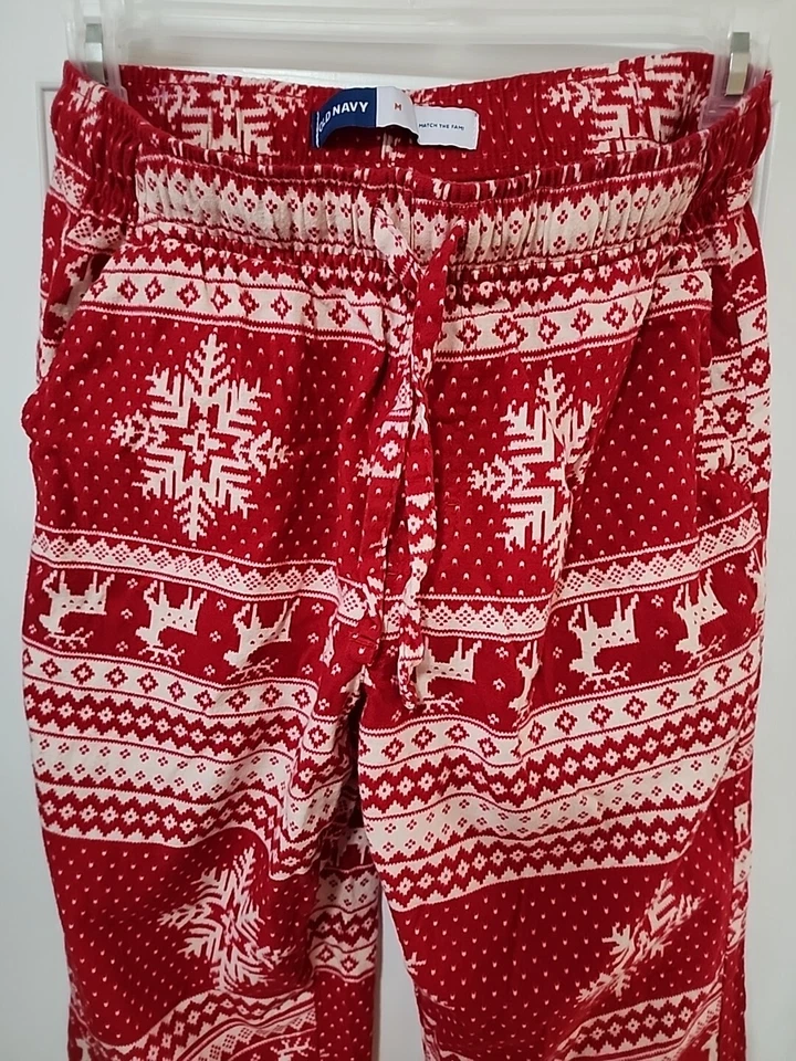 Pantalones de salón para mujer Old Navy Match The Fam Holiday rojo/blanco talla M Foto 2 de 4