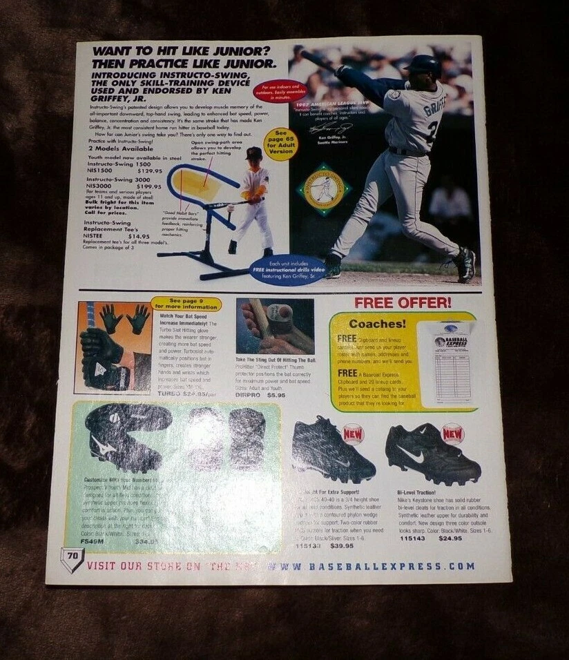 Vintage Eastbay Catalog Ad Ken Griffey Jr. Instructo-Swing | eBay